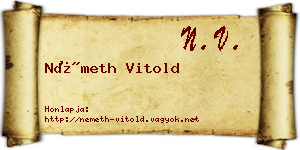 Németh Vitold névjegykártya